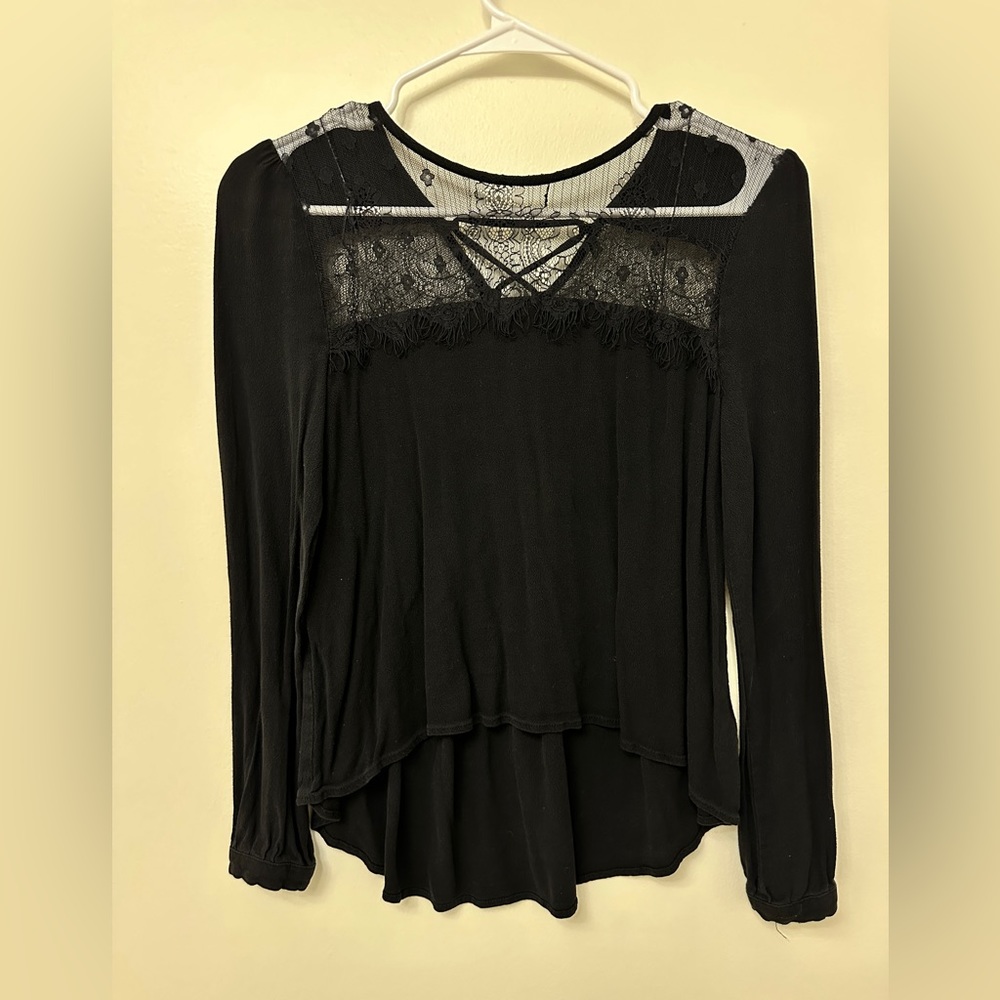 Black blouse, unknown brand, fits like an XS